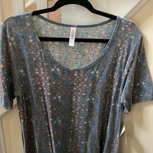 LuLaRoe Perfect T Top. Large. Brand new with tags. Blue
